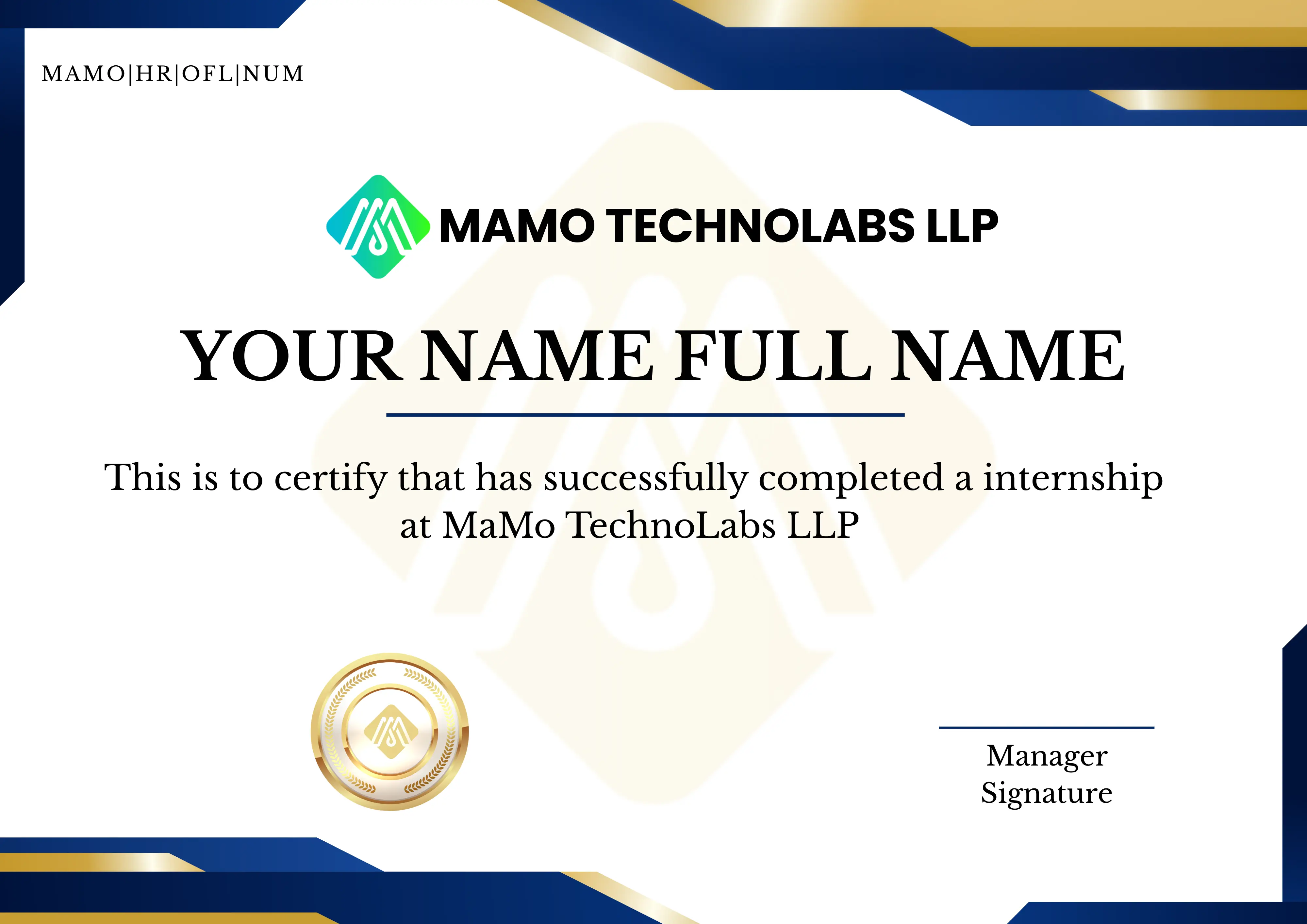 MaMo Academy Certificate